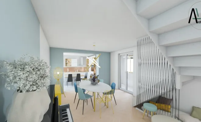 Conception et visuels 3D - Coaching en aménagement - Rénovation d'une maison des années 70, Villefranche-sur-Saône, ALB archidinterieur