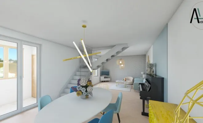 Conception et visuels 3D - Coaching en aménagement - Rénovation d'une maison des années 70, Villefranche-sur-Saône, ALB archidinterieur