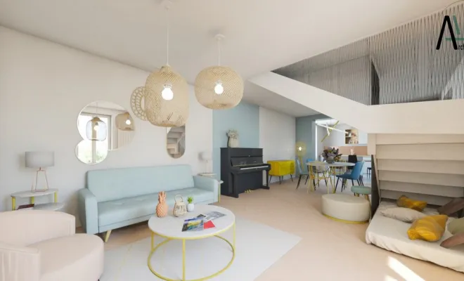 Conception et visuels 3D - Coaching en aménagement - Rénovation d'une maison des années 70, Villefranche-sur-Saône, ALB archidinterieur